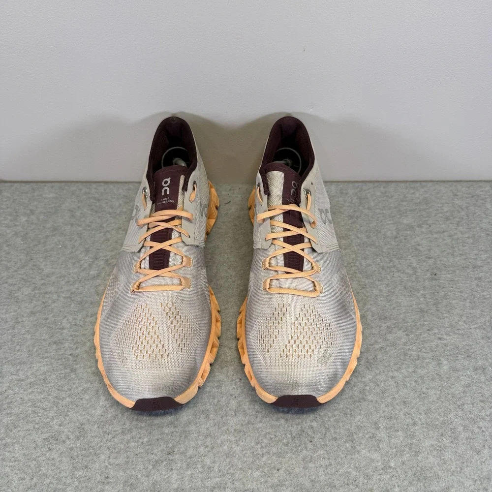 On Running Cloudflow Womens Shoes Size 10.5 Grey Orange CloudTec Low Top Sneaker